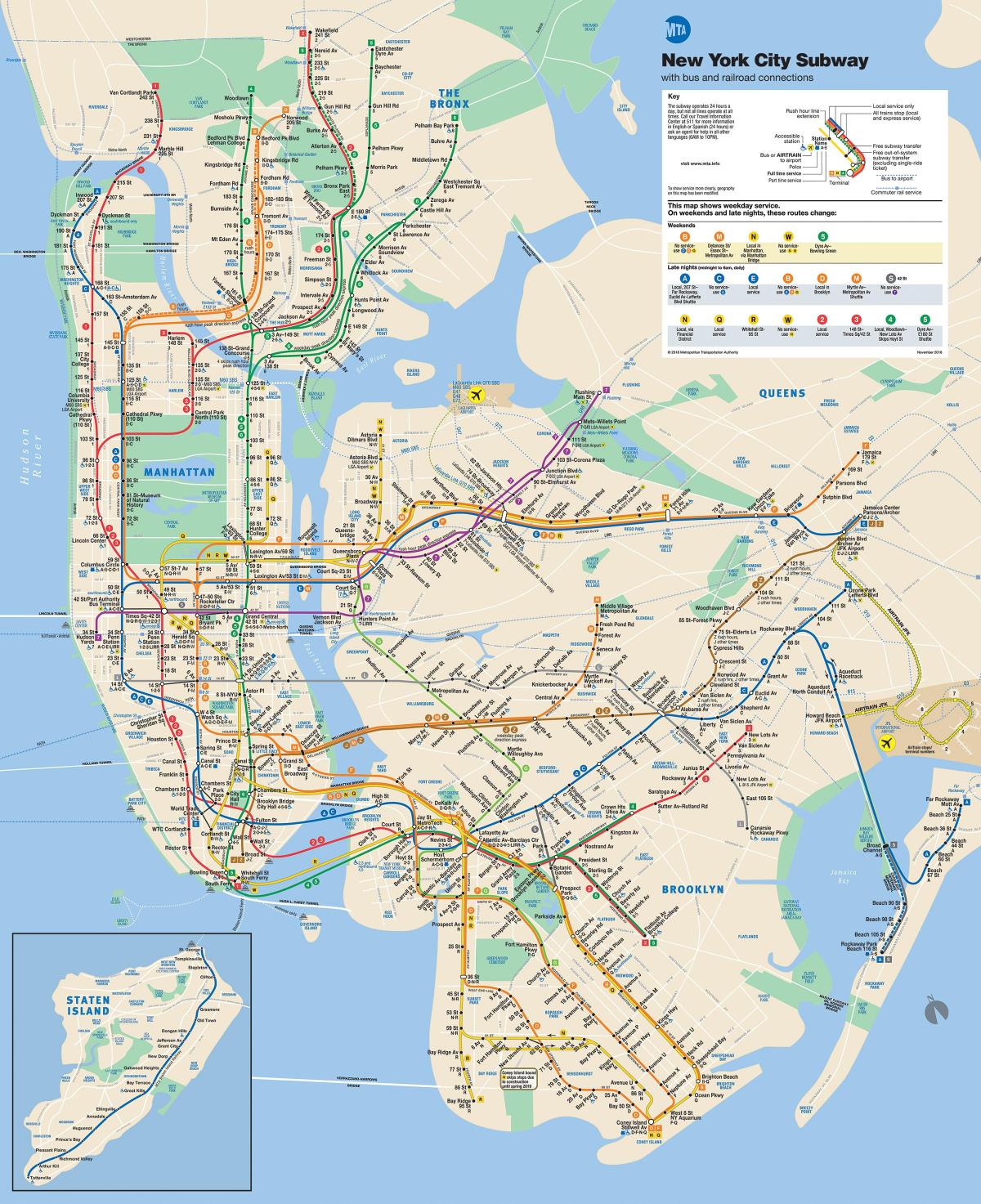 NYC tren kat jeyografik Manhattan