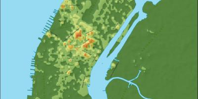 Kat jeyografik nan Manhattan topografik