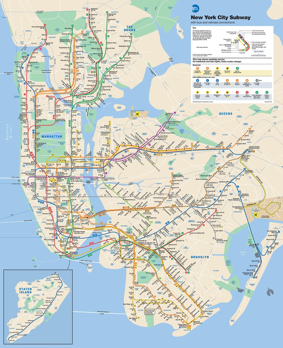 Manhattan transpò piblik kat jeyografik