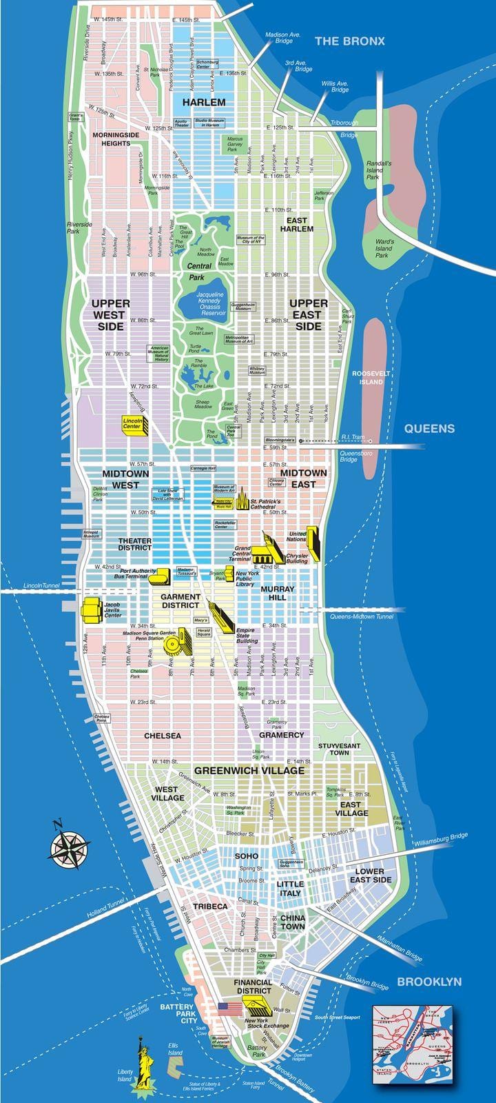 kat jeyografik nan zile Manhattan