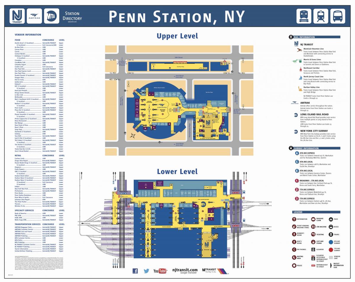 Penn estasyon Manhattan kat jeyografik
